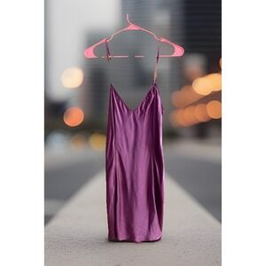 Victoria's Secret Silk Slip Dress Muted Purple Whimsigoth Dark Romantic Size S